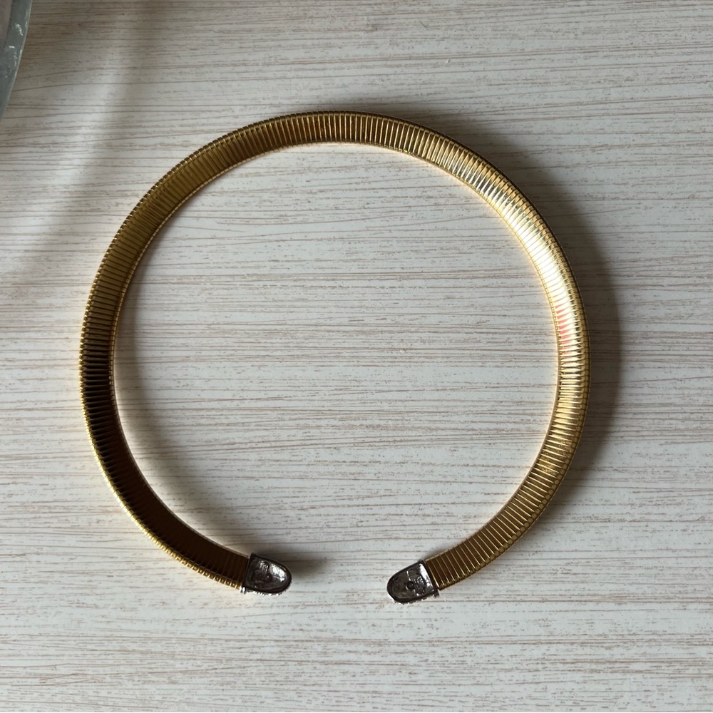 Vintage Givenchy 1980's Signed Gold Plated Crystal Choker Necklace - Picture 6 of 10